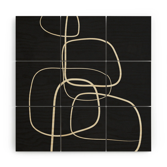 Abstract Lines Wood Wall Mural