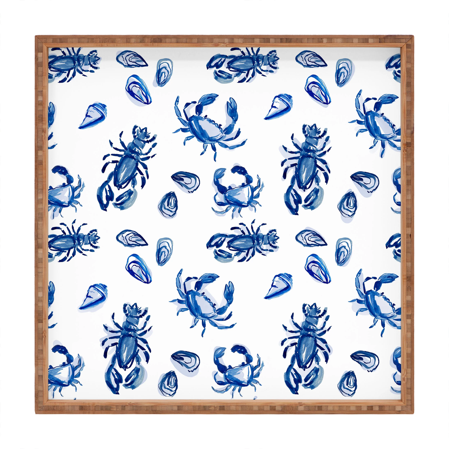 Sea Life Square Bamboo Tray