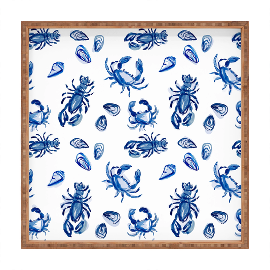 Sea Life Square Bamboo Tray