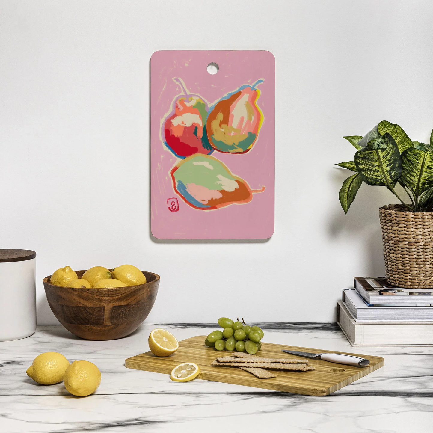 Perfect Pears Bamboo Cutting Board