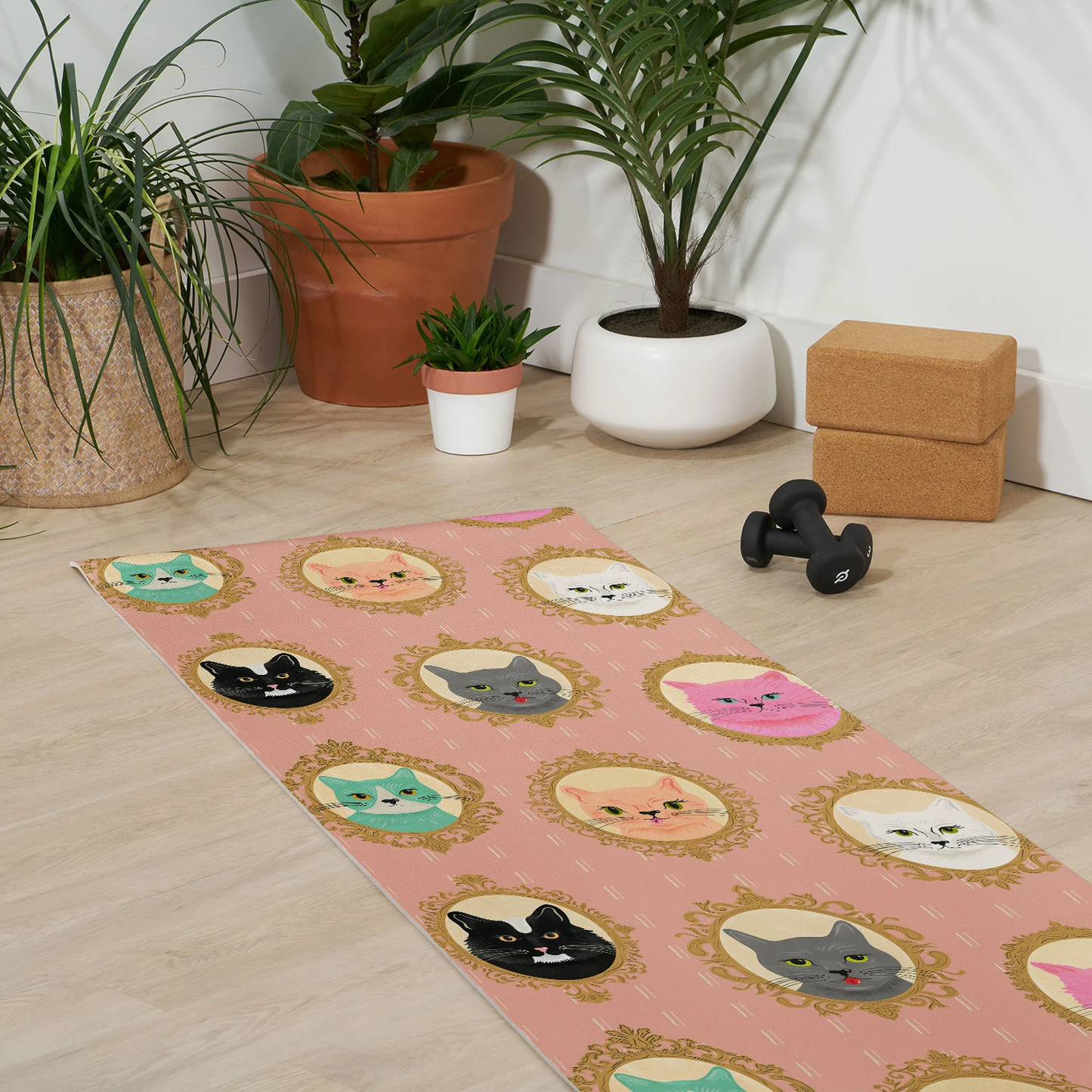 Cat Cameos Yoga Mat