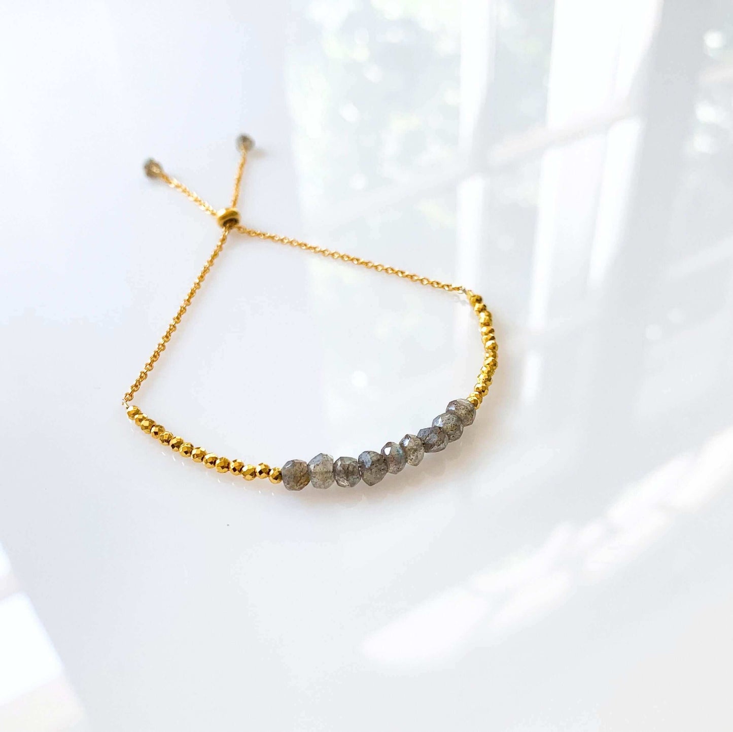 Labradorite Adjustable Stacking Bracelet