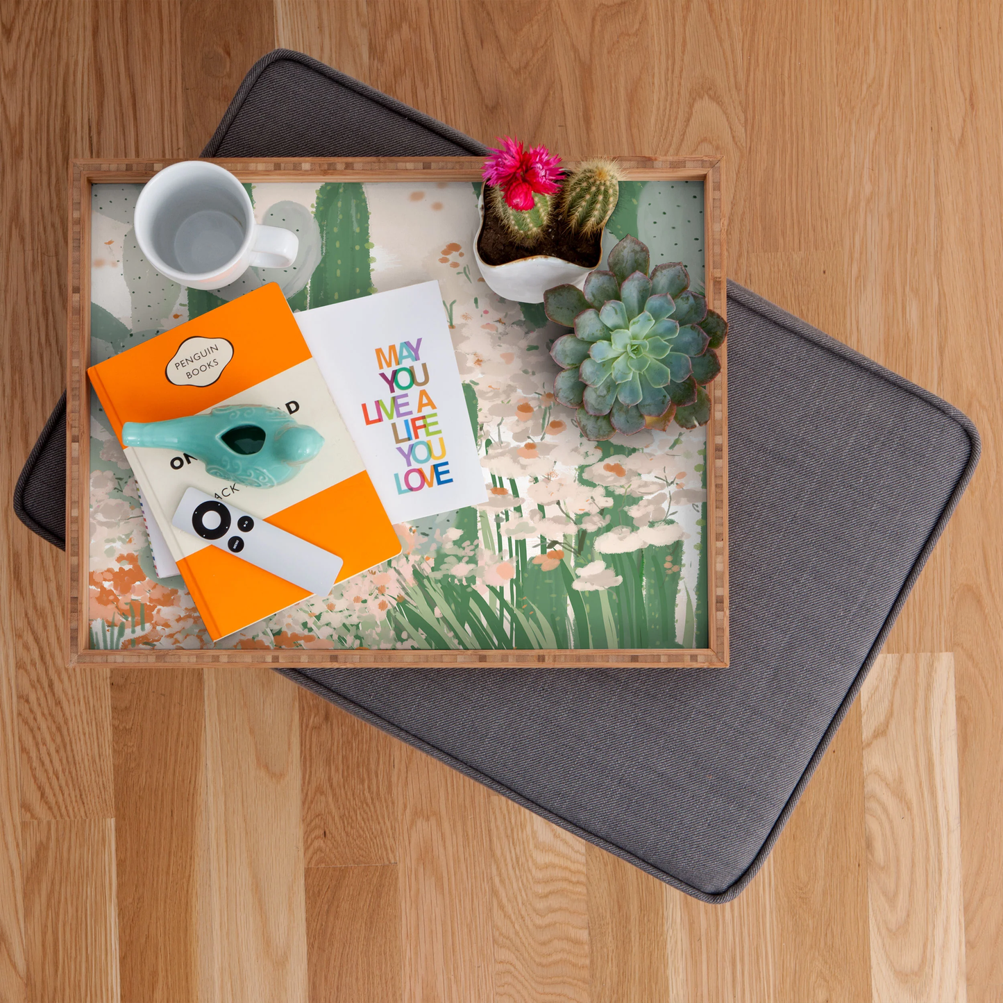 Cactus Garden Bamboo Tray