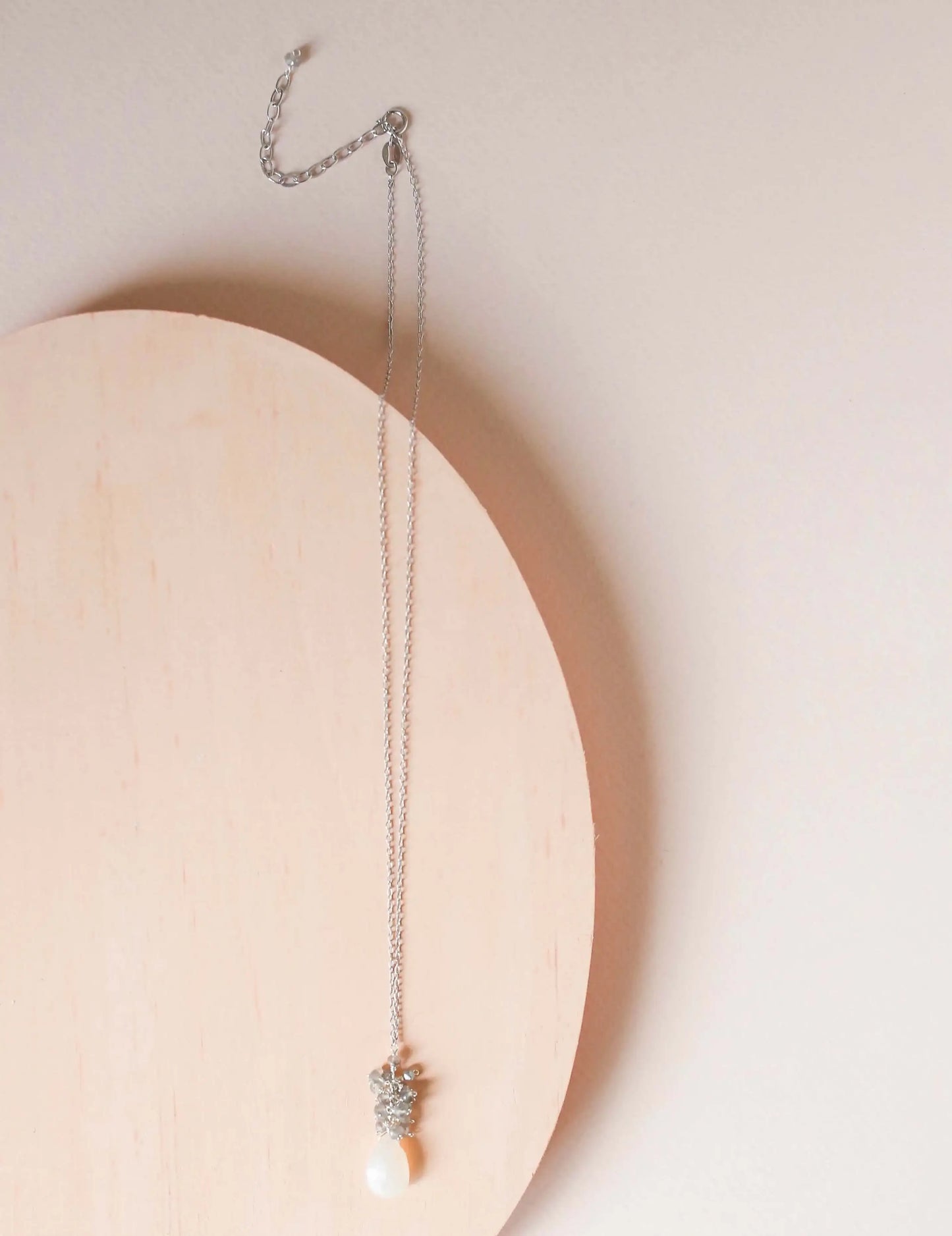 White Chalcedony Cluster Necklace