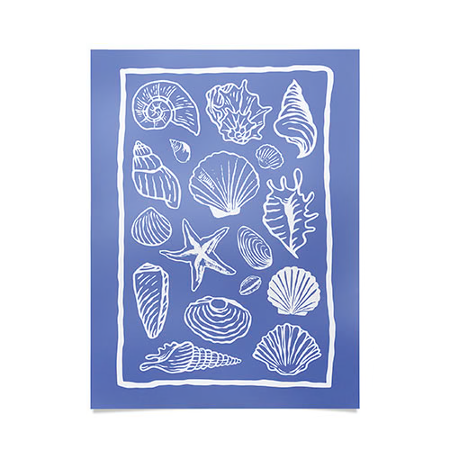 Blue Seashells Poster Art