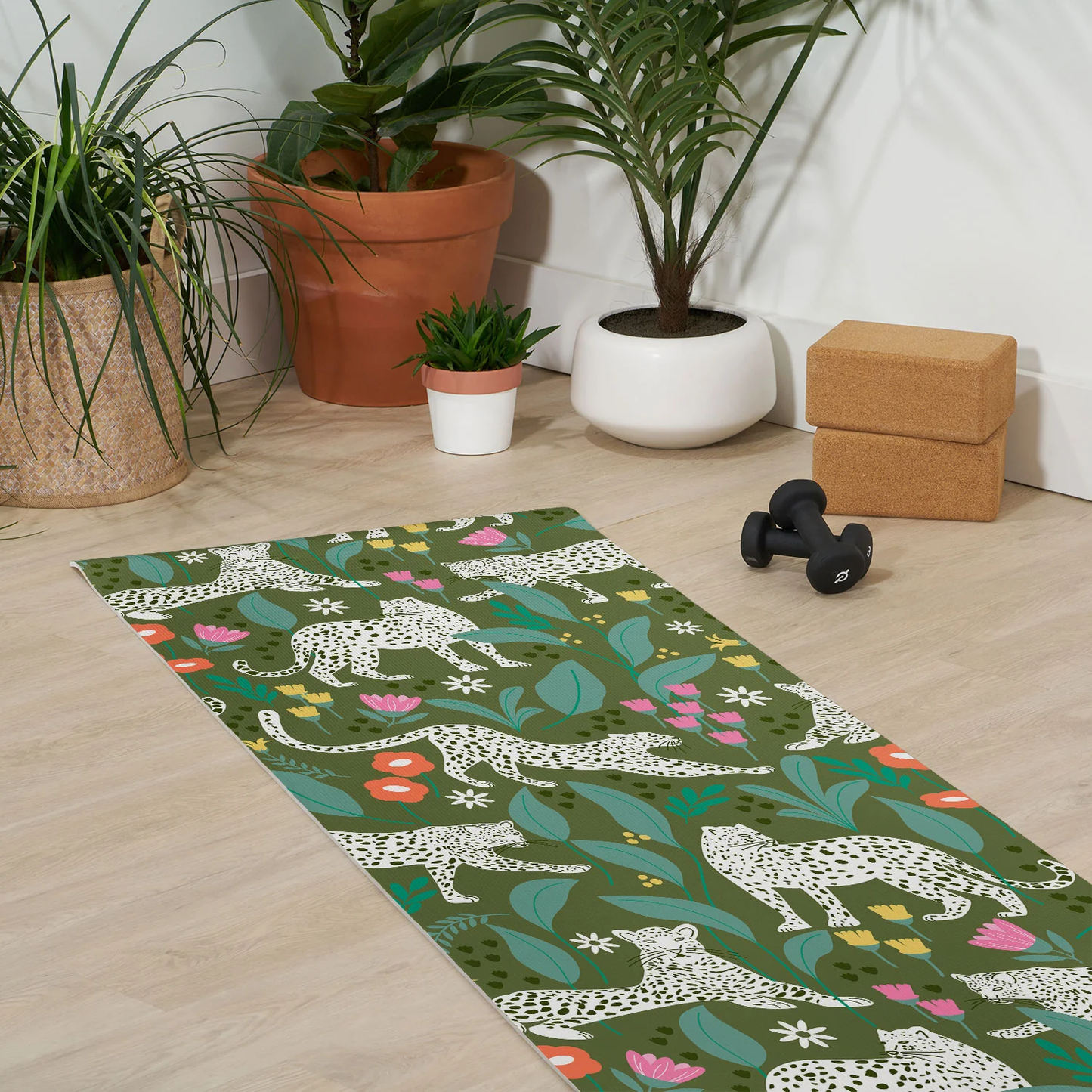 White Leopards Yoga Mat