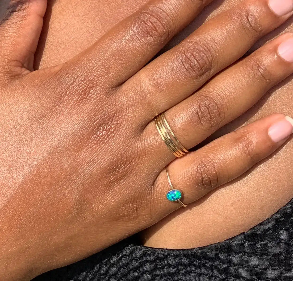 HAMMERED STACKING RING