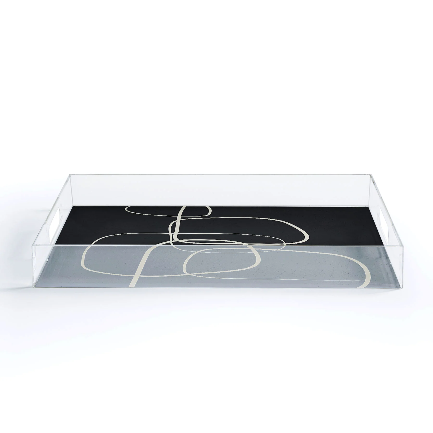 Abstract Lines Acrylic Tray - Medium w/Handles