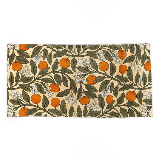 Art Nouveau Oranges Beach Towel