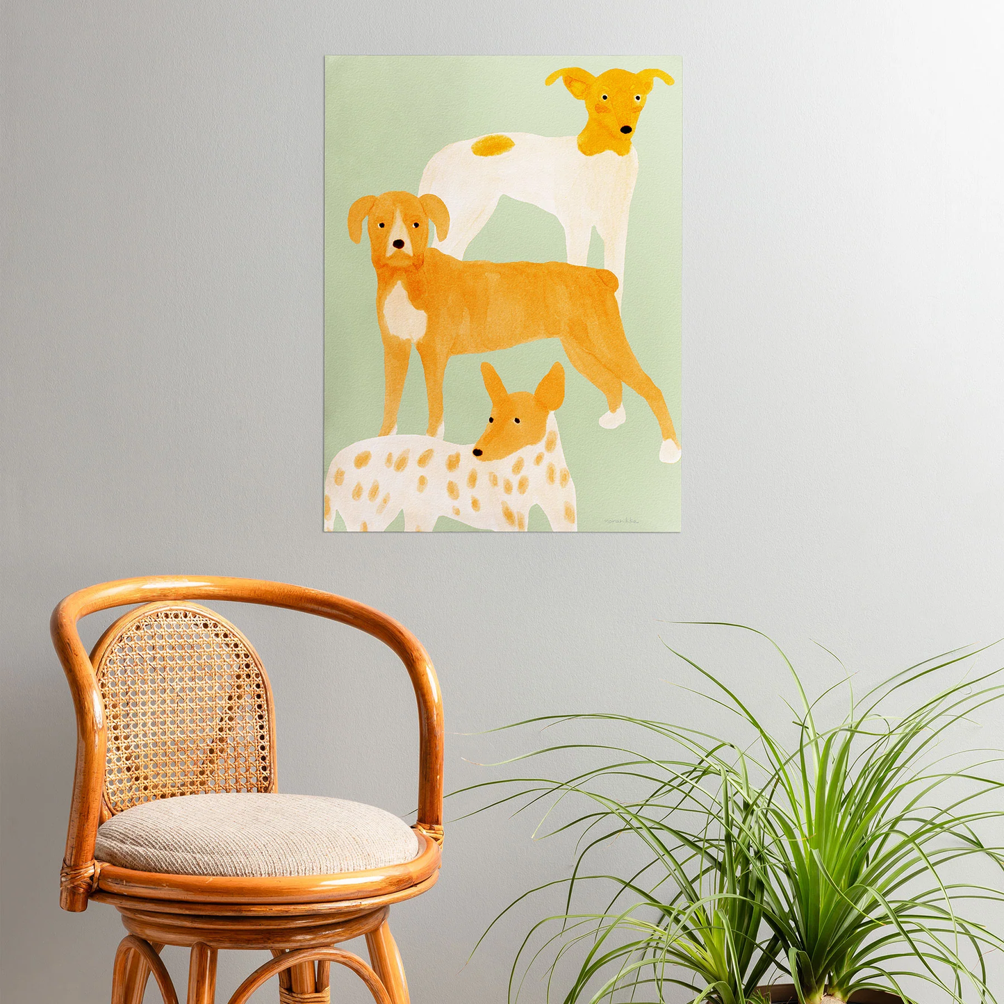 Three Dogs Lined Up Poster Art