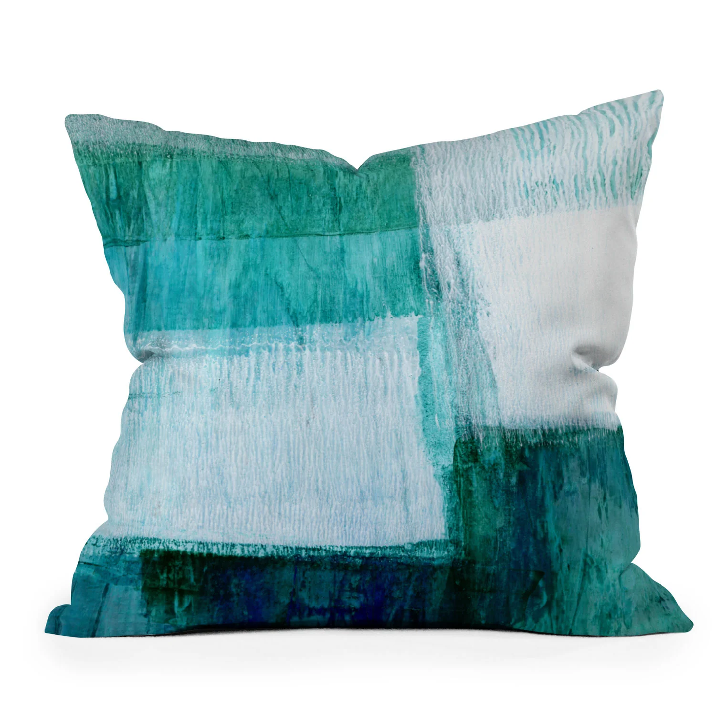 Aqua Geometric Throw Pillow