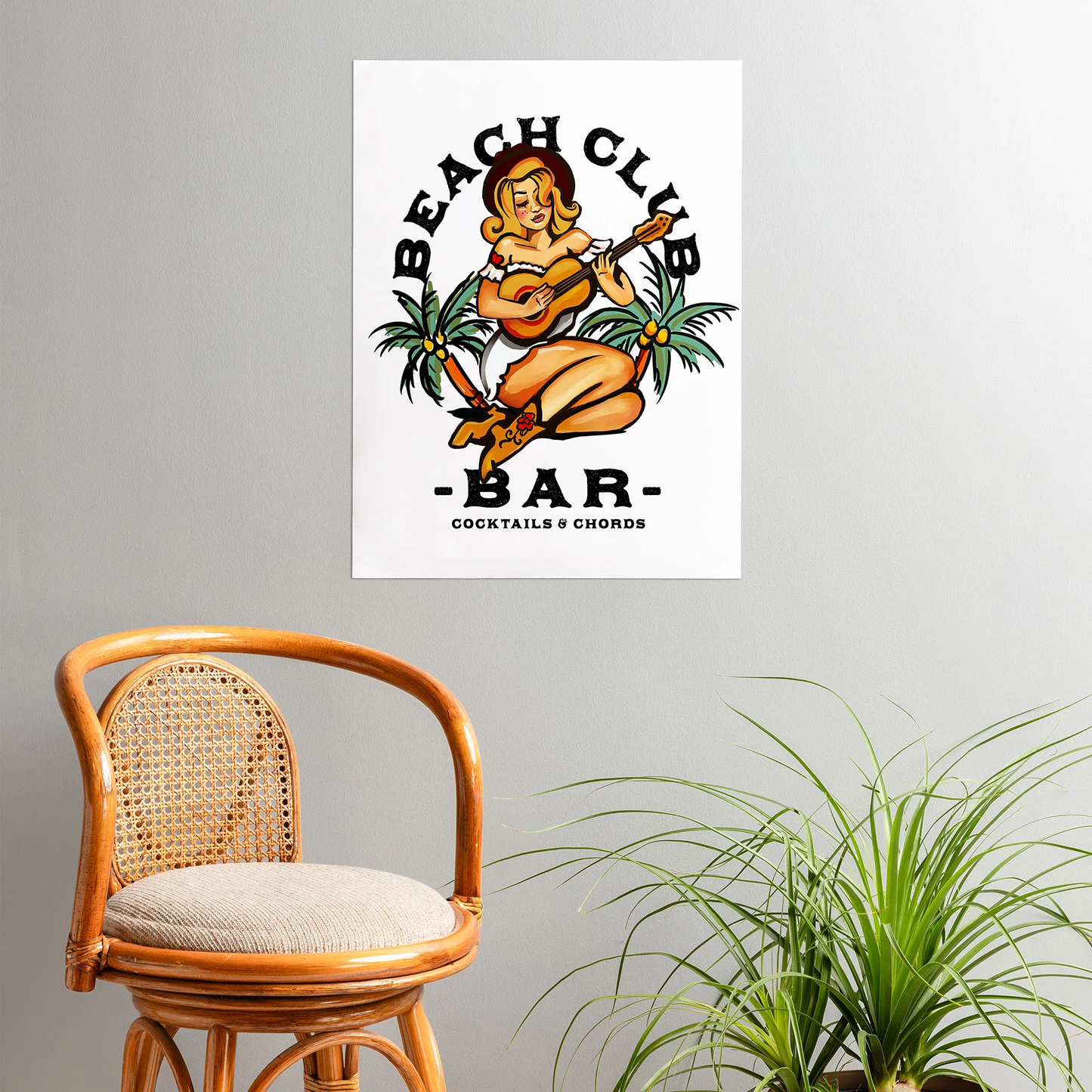 Beach Club Bar Poster Art