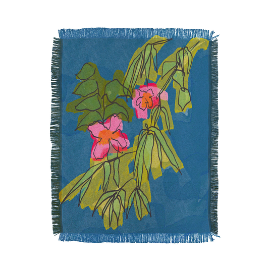 Flowers on Captiva Woven Throw Blanket - Midweight