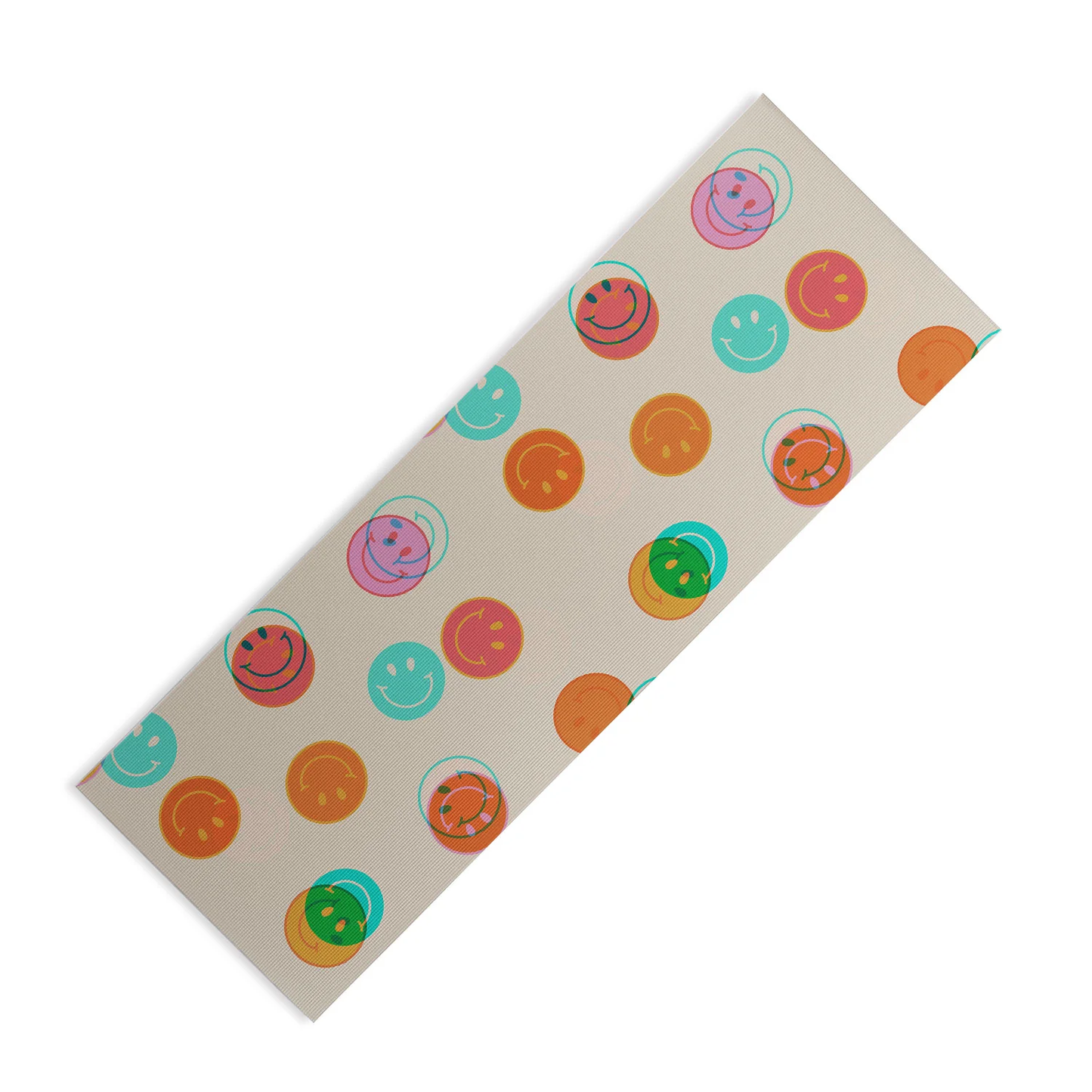 Smiley Face Stamp Yoga Mat