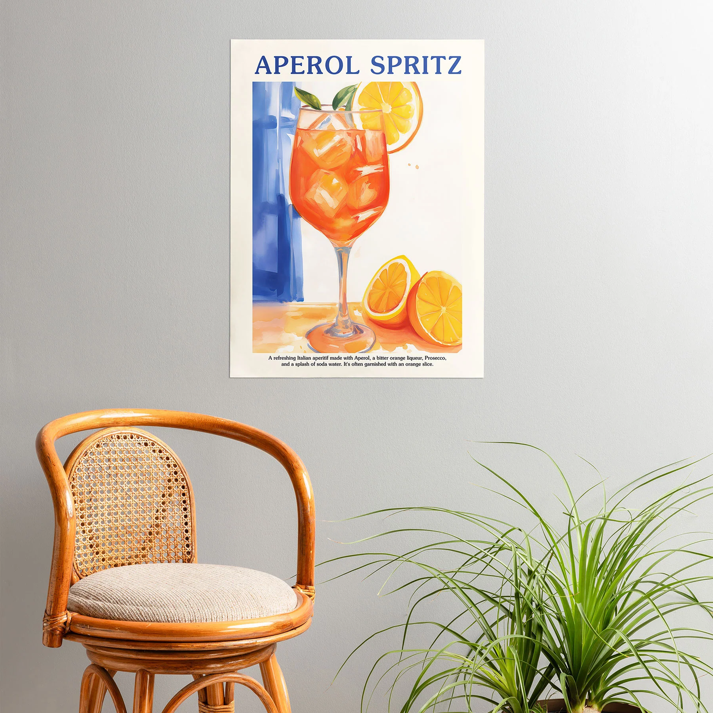 Aperol Spritz Orange Cocktail Poster Art