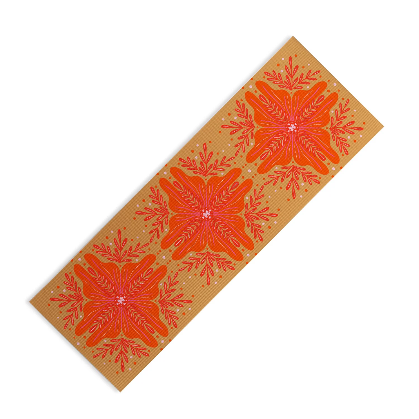Orange Abstract Flower Yoga Mat