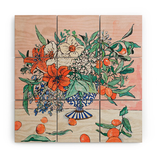 Summer Bouquet Wood Wall Mural