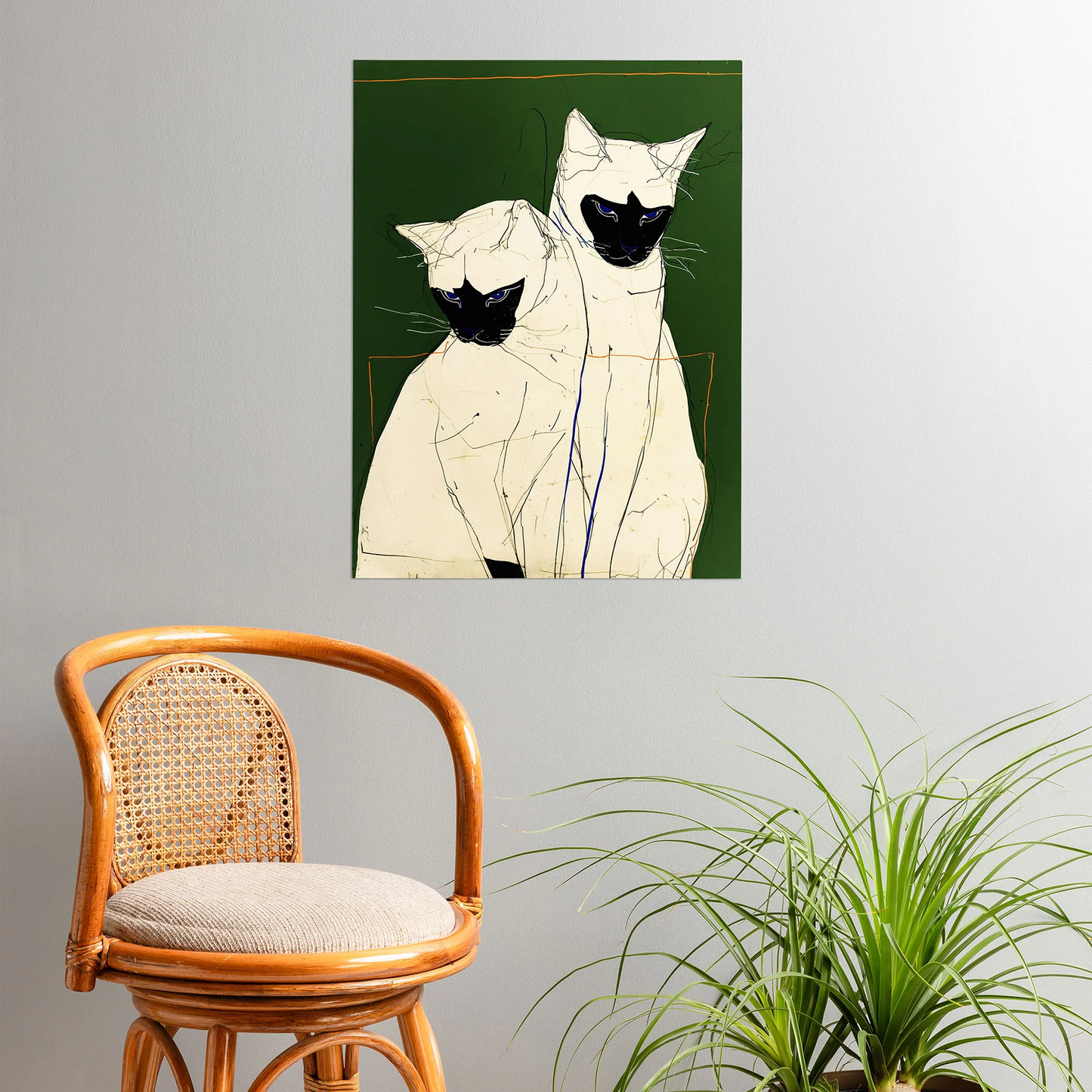 Siamese Cats Modern Art Poster Art