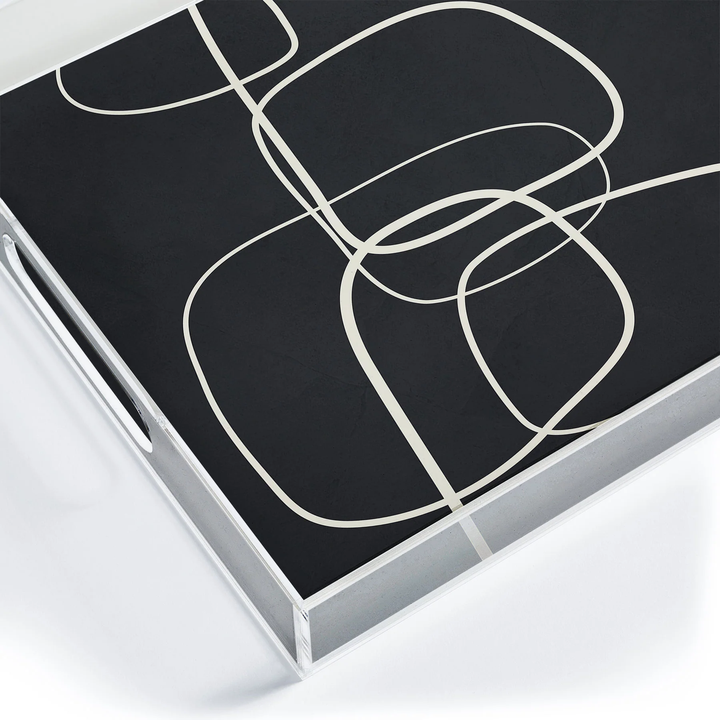 Abstract Lines Acrylic Tray - Medium w/Handles