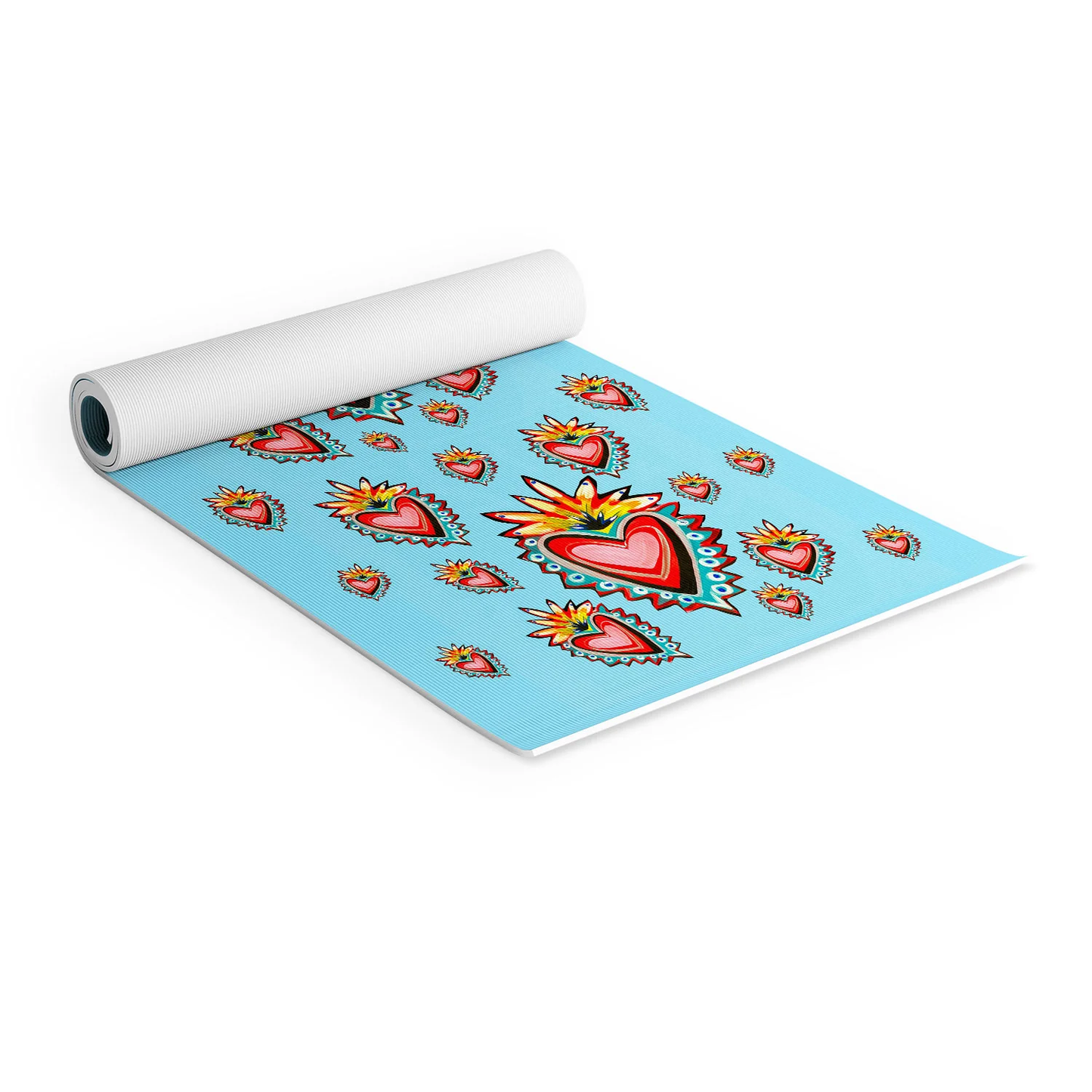 Hearts in Blue Yoga Mat