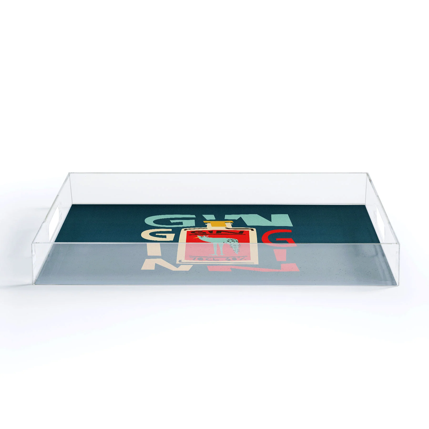 Gin Gin Gin Acrylic Tray - Medium w/Handles