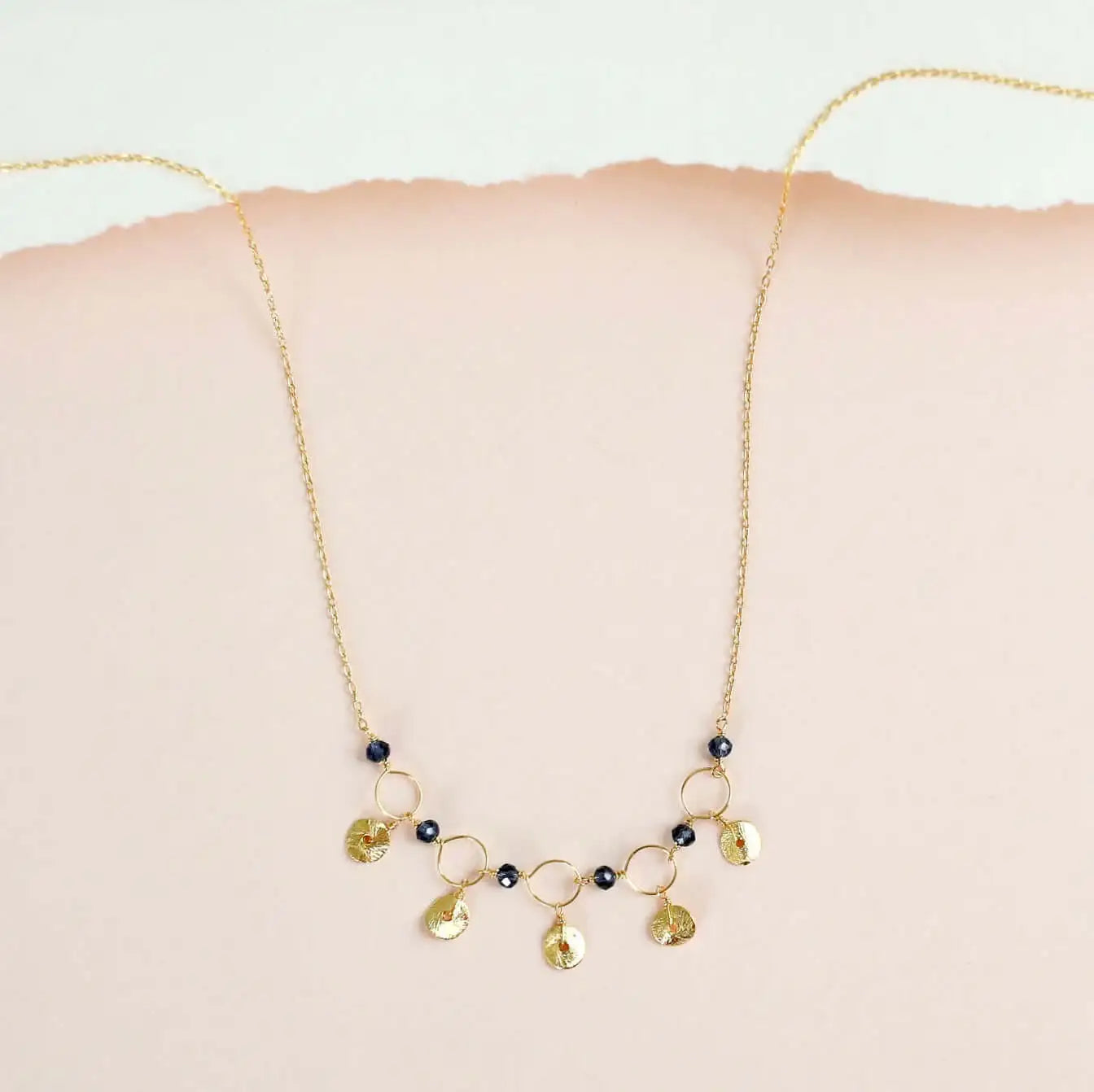 Orange Chalcedony Mini Chain Loop Necklace