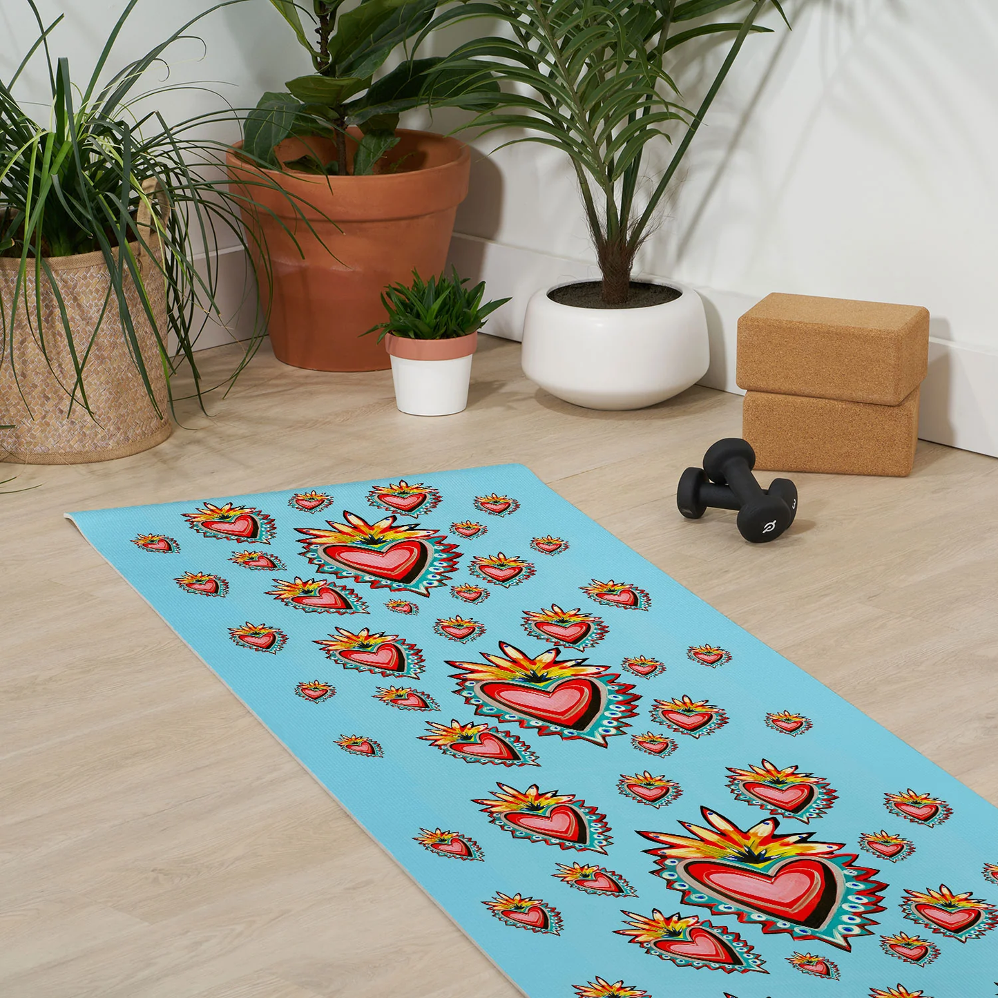 Hearts in Blue Yoga Mat