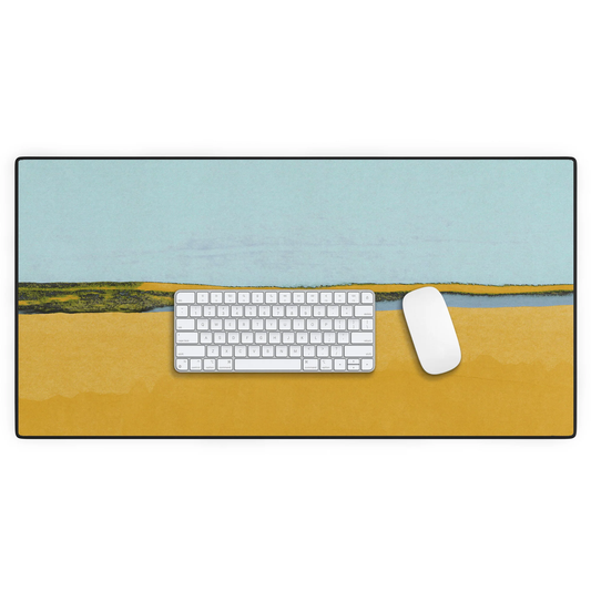 Where Blue Meets Gold Desk Mat