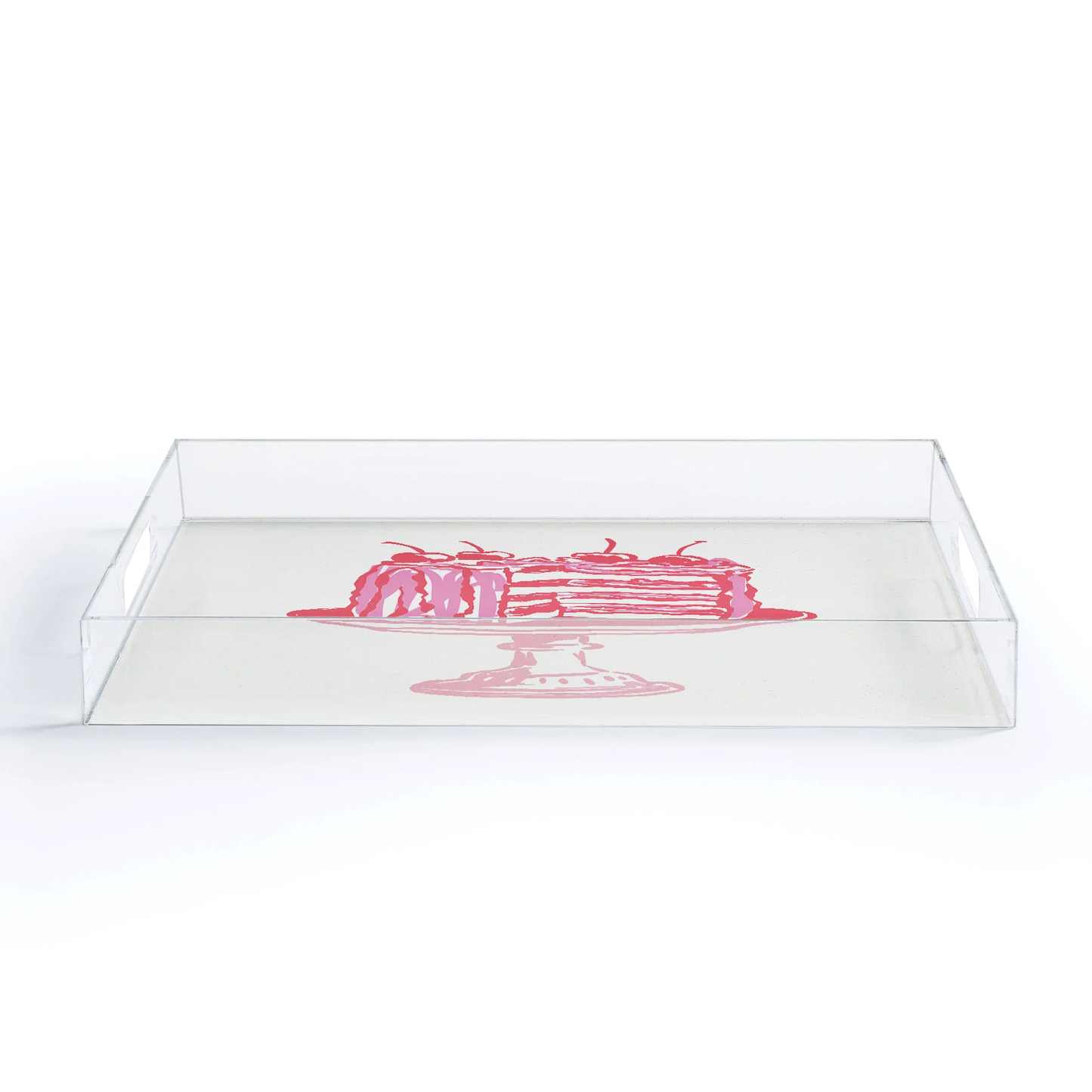 Pink Cake Acrylic Tray - Medium w/Handles