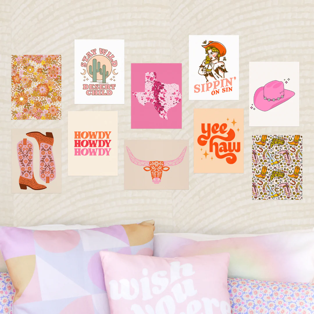 Western Collage Prints - Set of 10 Mixed