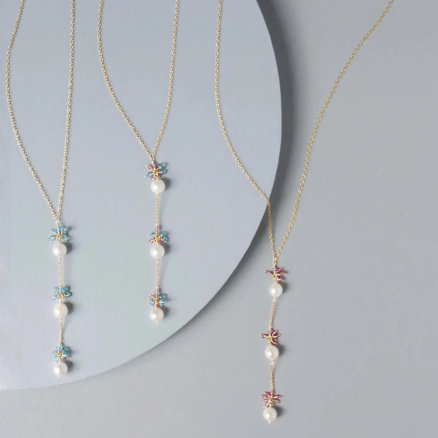 Pearl and Pink Tourmaline Necklace