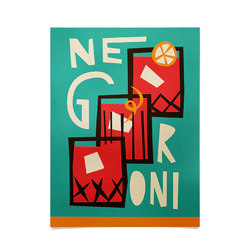 Negroni Cocktail Poster Art