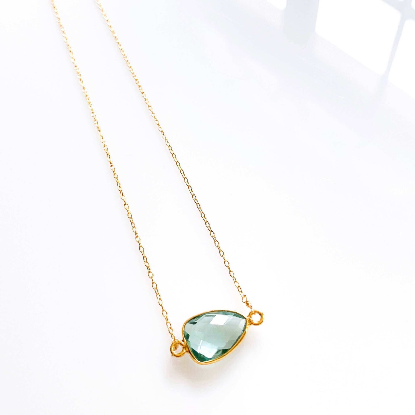Green Amethyst Minimalist Necklace
