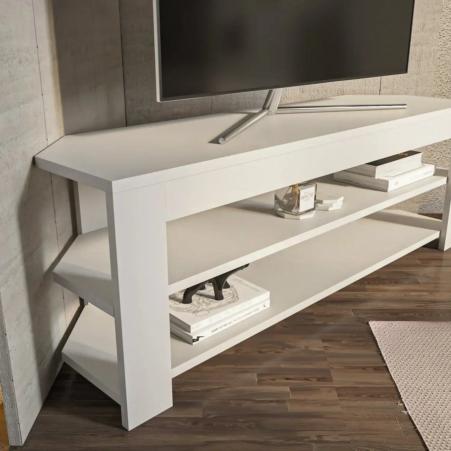 Rita 47" Modern Space-Saving Corner TV Stand