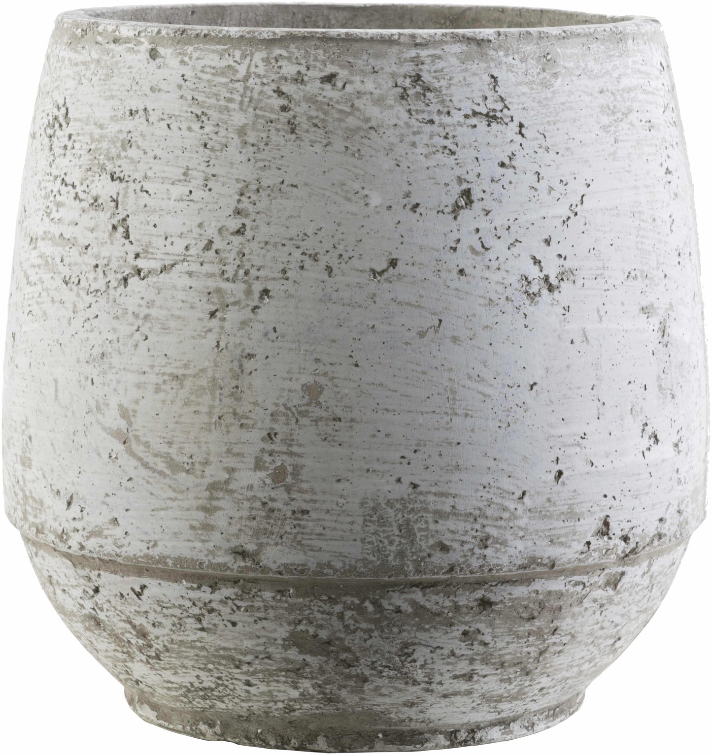 Janamuato White Geometric Cement Outdoor Planter