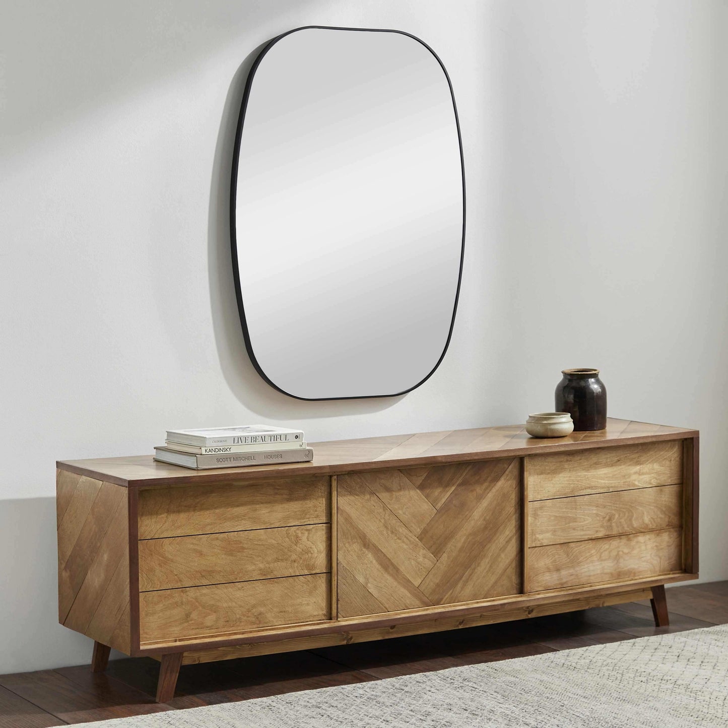 Kopparberg Black Gold Frame Round Mirror