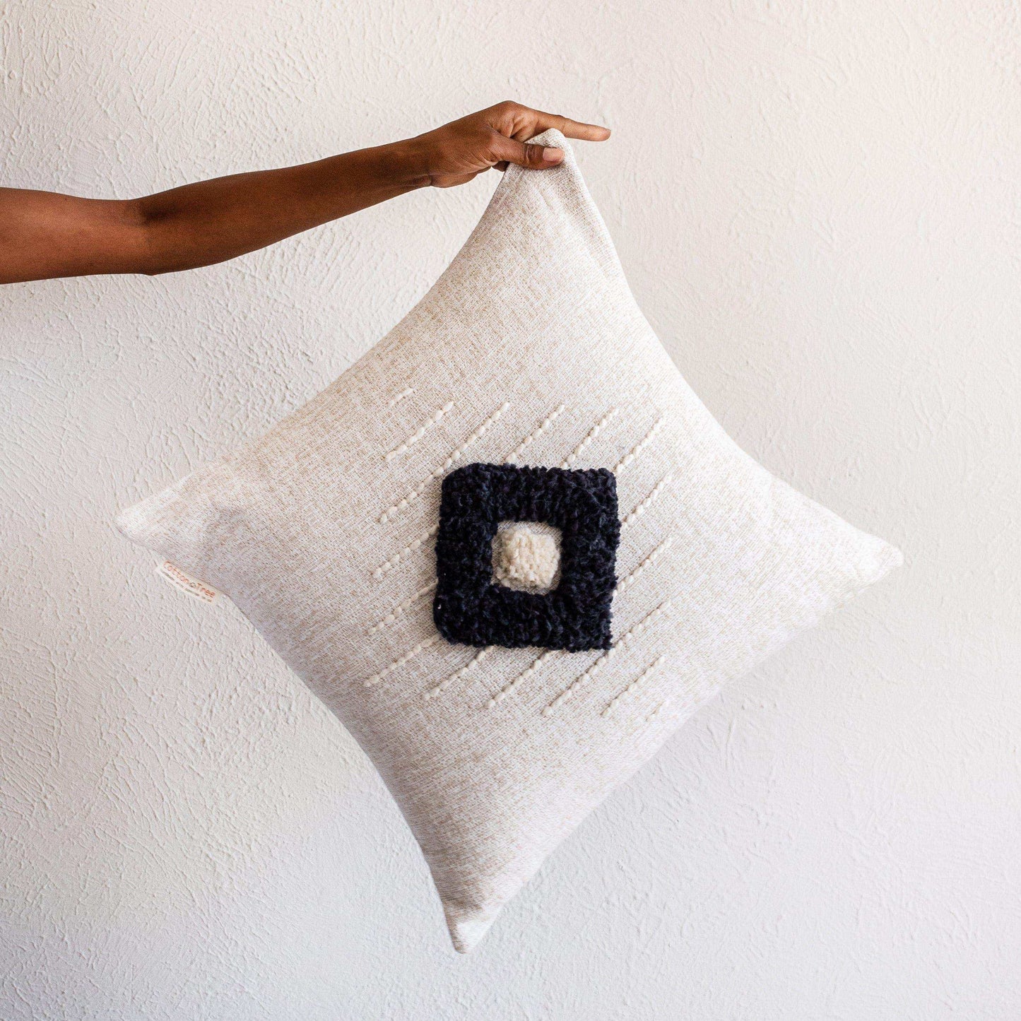 Khanya Throw Pillow in Grey and White