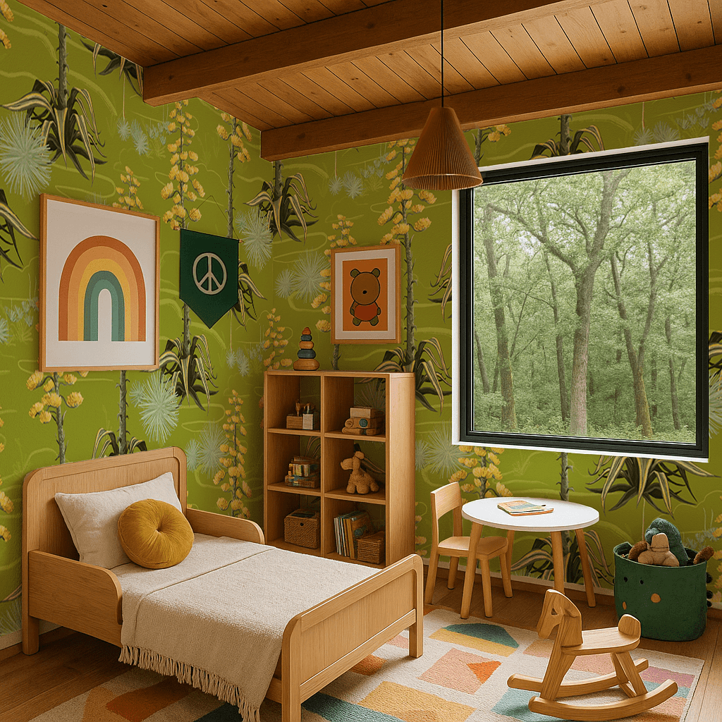Agave Valley Wallpaper, green