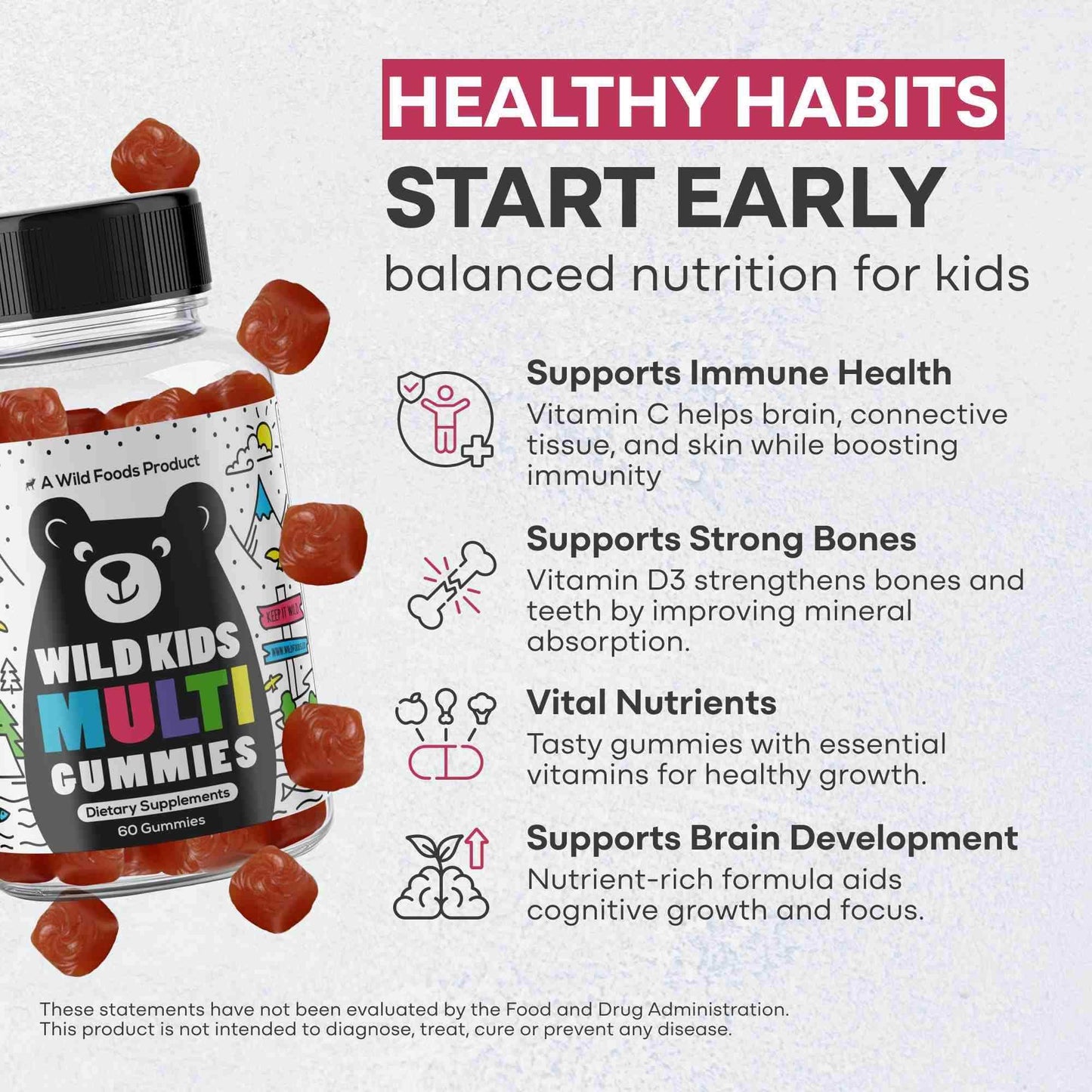 Wild Kids Multivitamin Gummies – Growth Support For Strong & Healthy Kids
