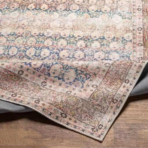 Rust Maligaya Distressed Washable Area Rug