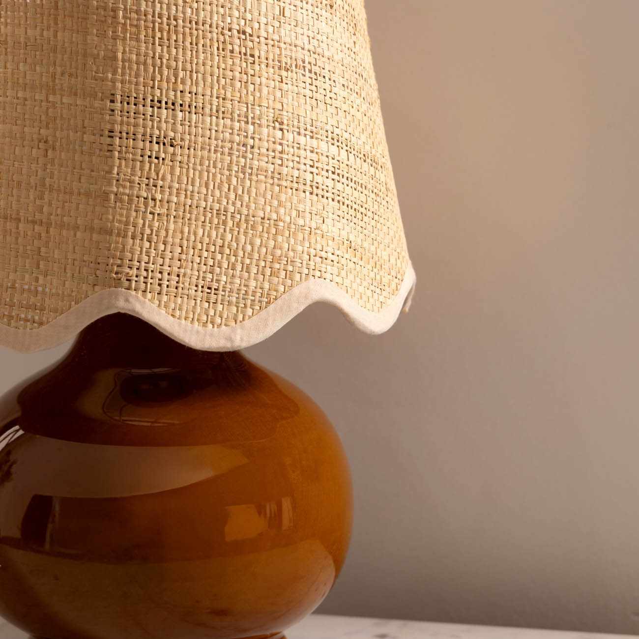 Wokila Tan Solid Ceramic Table Lamp
