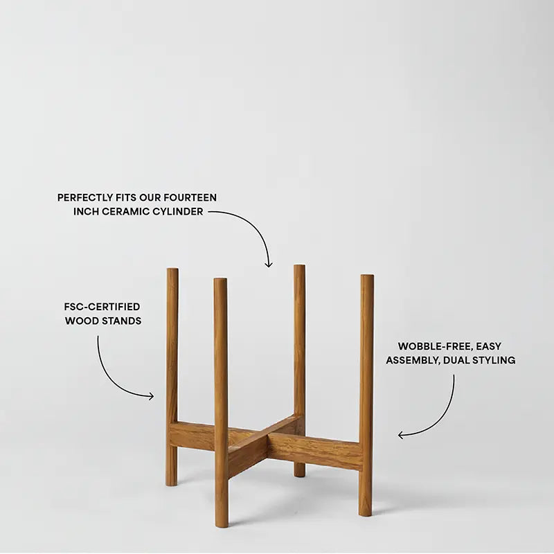 Rounded Hardwood Plant Stand