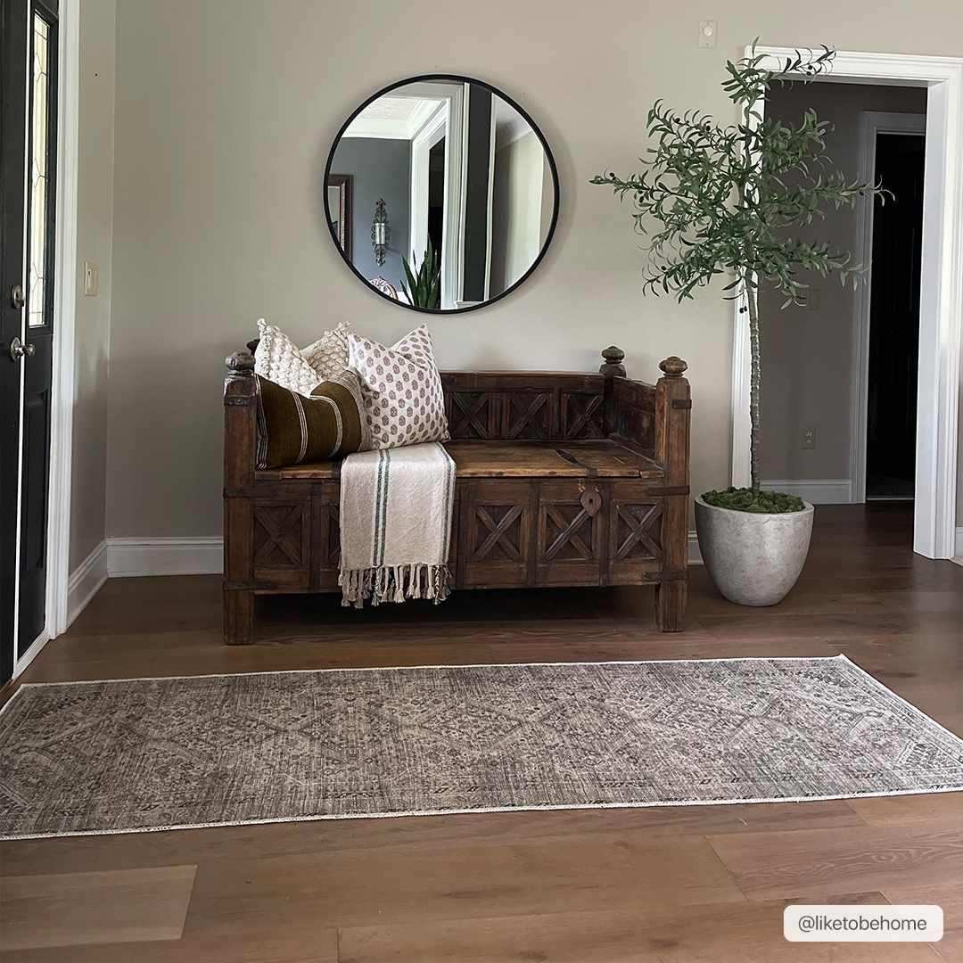 Barny Beige Flat Pile Washable Rug