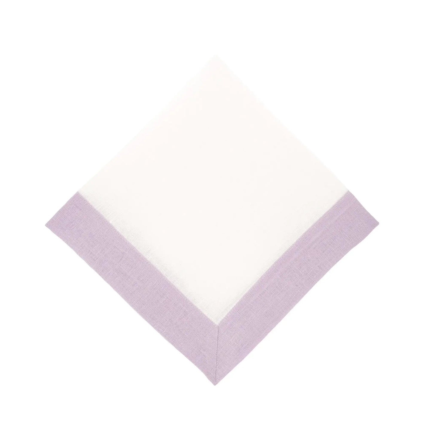 Lilac Linen Napkins with Double-Sided Borders, Set of 4 / ChouChou Touch