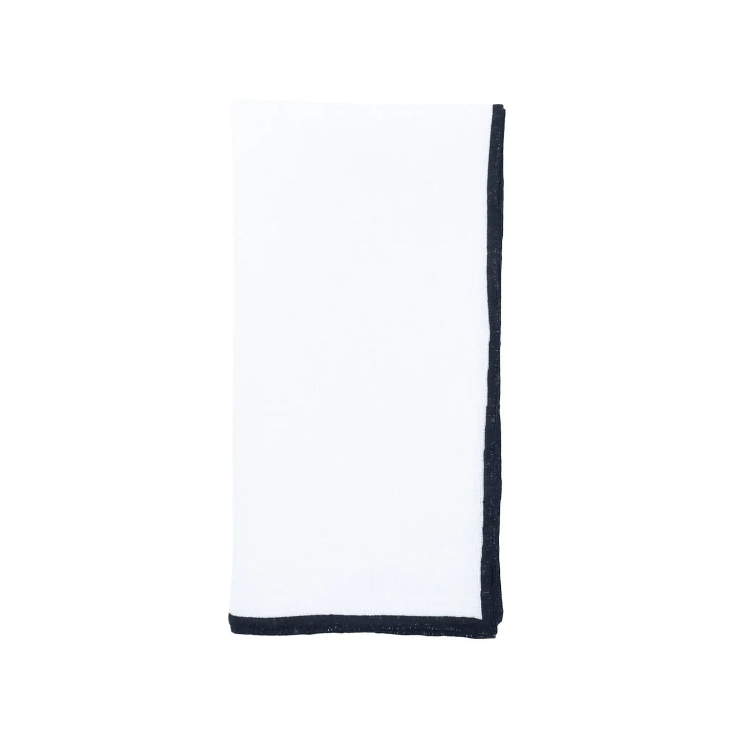 Linen Napkins With Black Stitch Edges, Set of 4