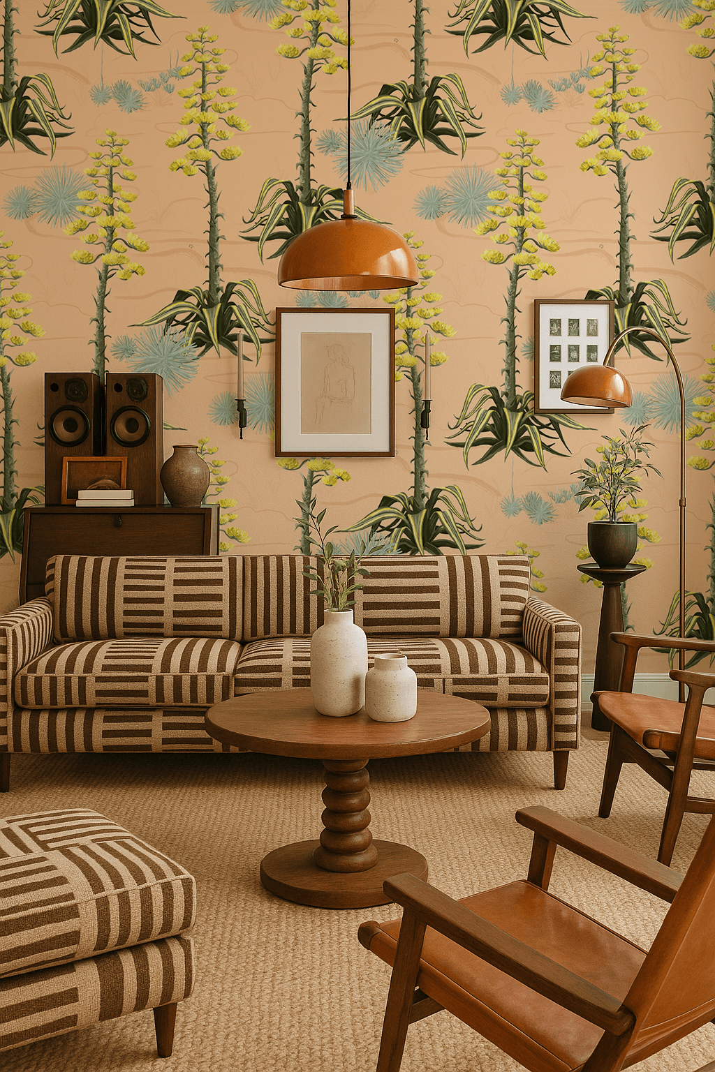 Agave Valley Wallpaper, peach