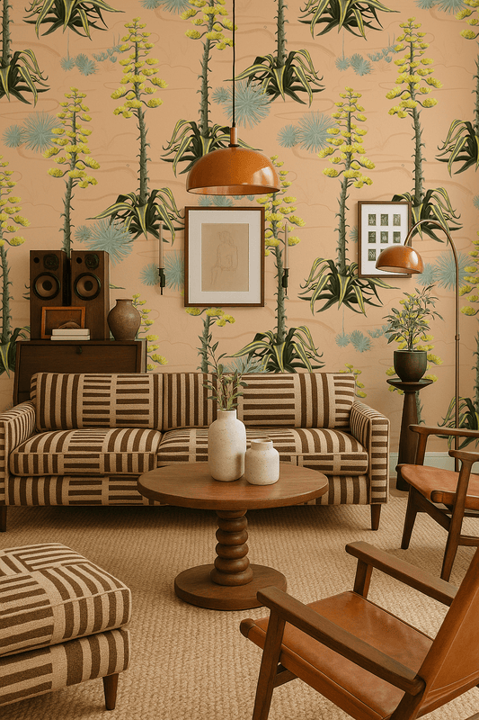 Agave Valley Wallpaper, peach