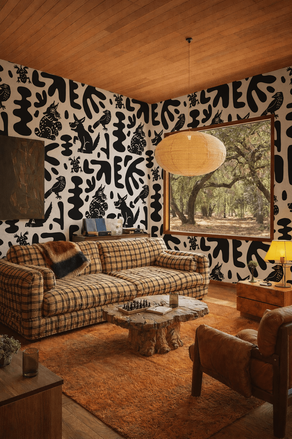 Abstract Animales Wallpaper, white and black