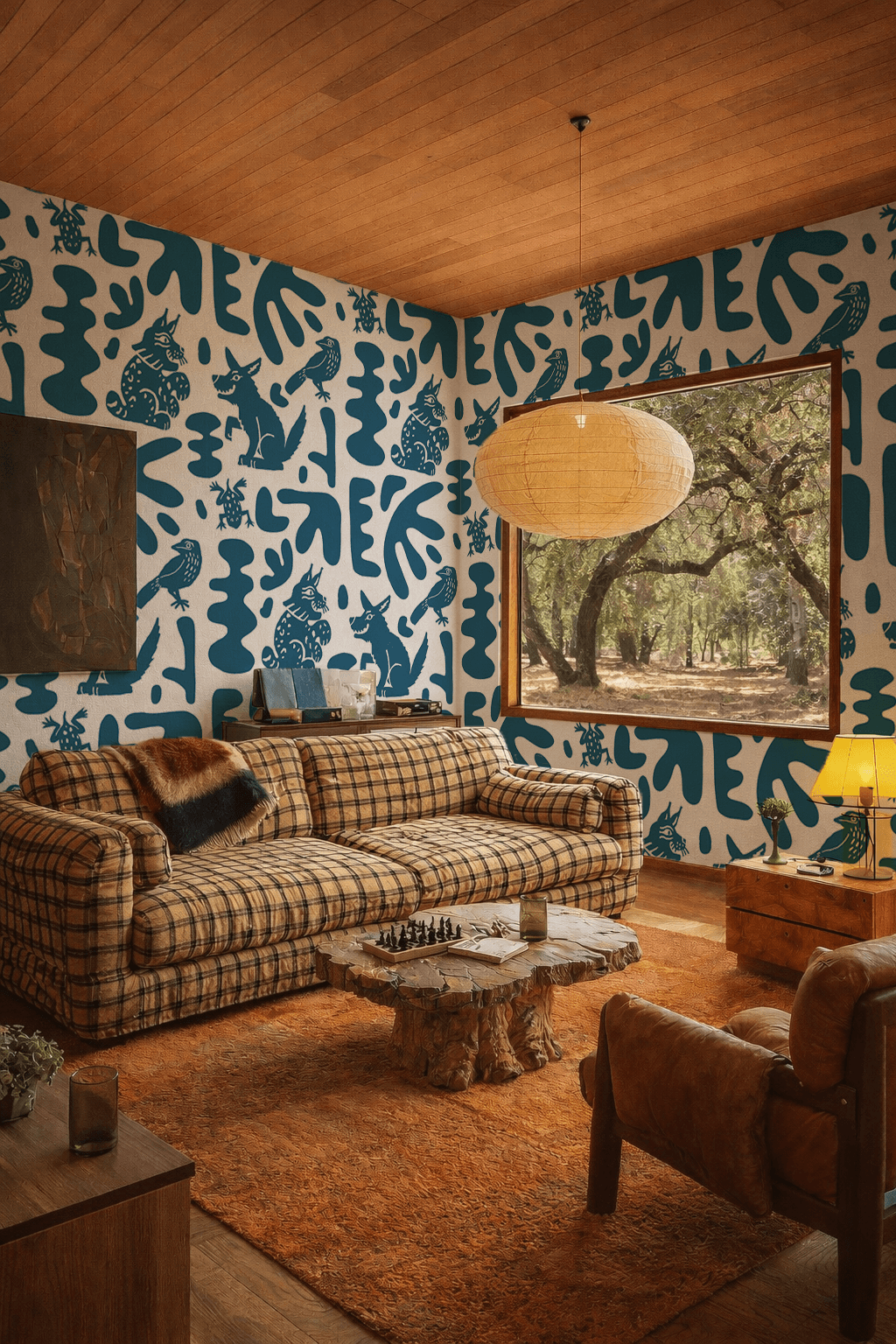 Abstract Animales Wallpaper, white and blue