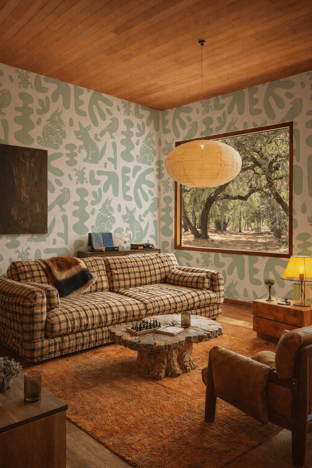 Abstract Animales Wallpaper, white and mint